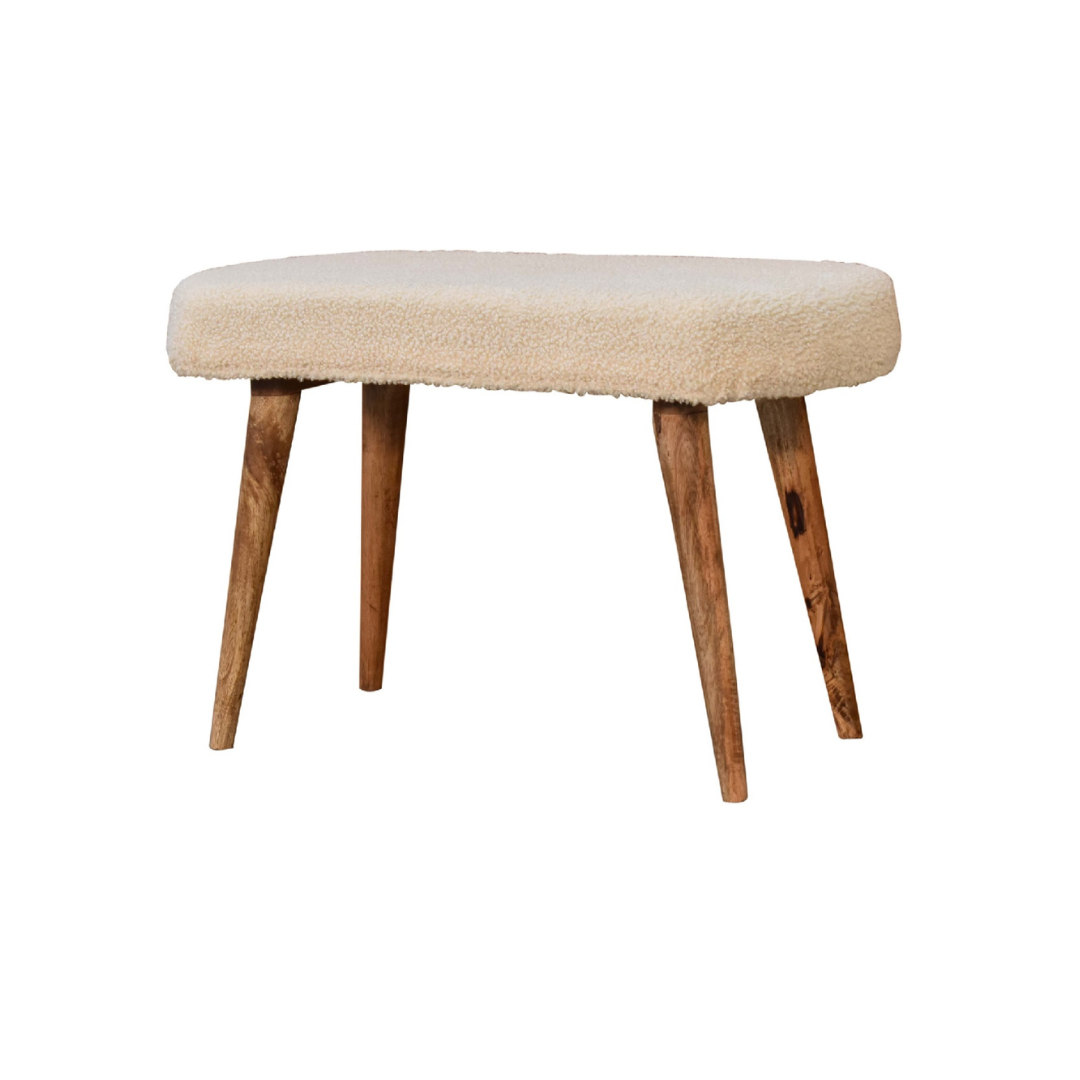 Cream Boucle Nordic Bench
