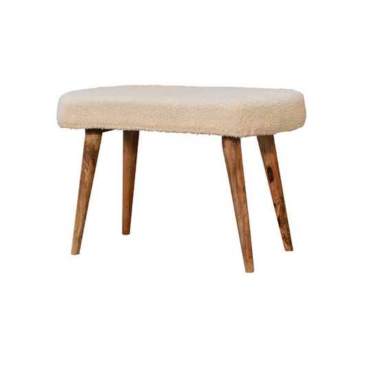 Cream Boucle Nordic Bench