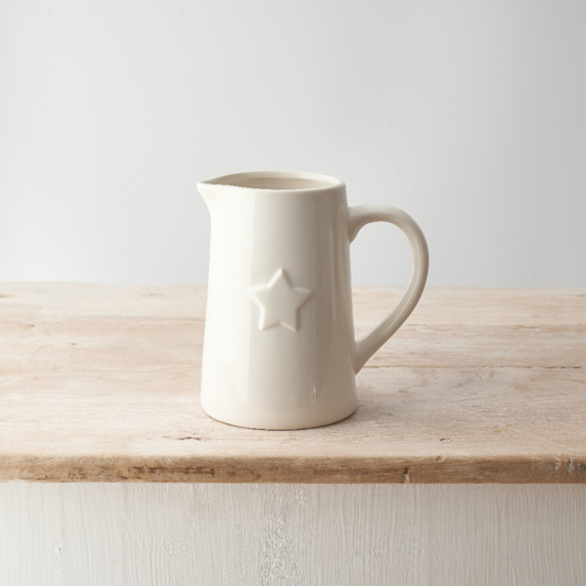 Large White Jug with Star