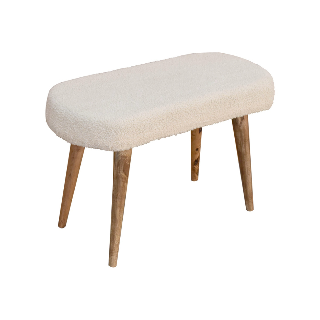 Cream Boucle Nordic Bench