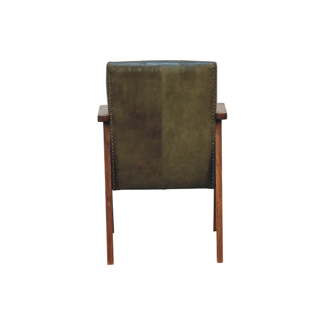Olive Buffalo Leather Chair