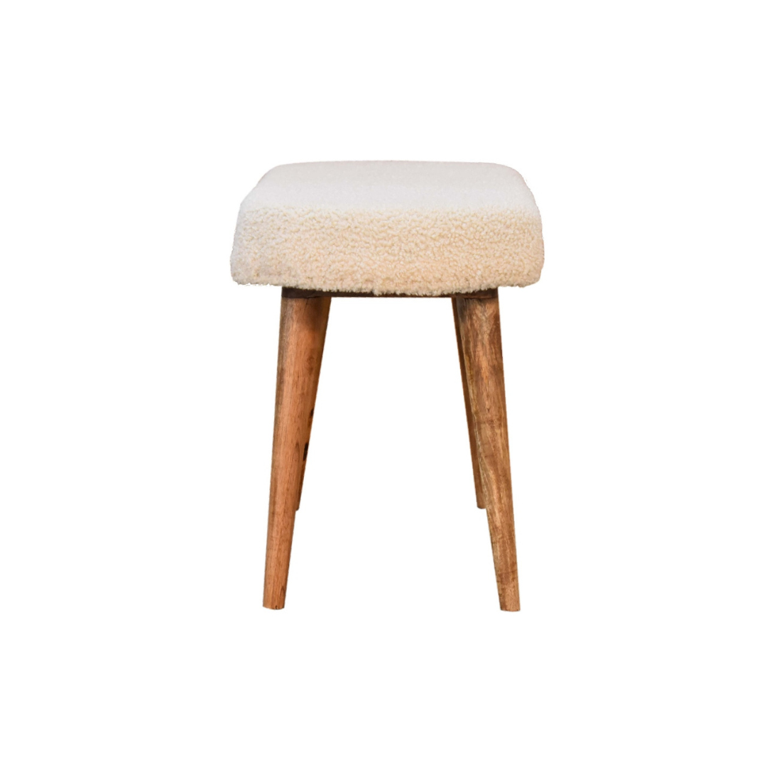 Cream Boucle Nordic Bench