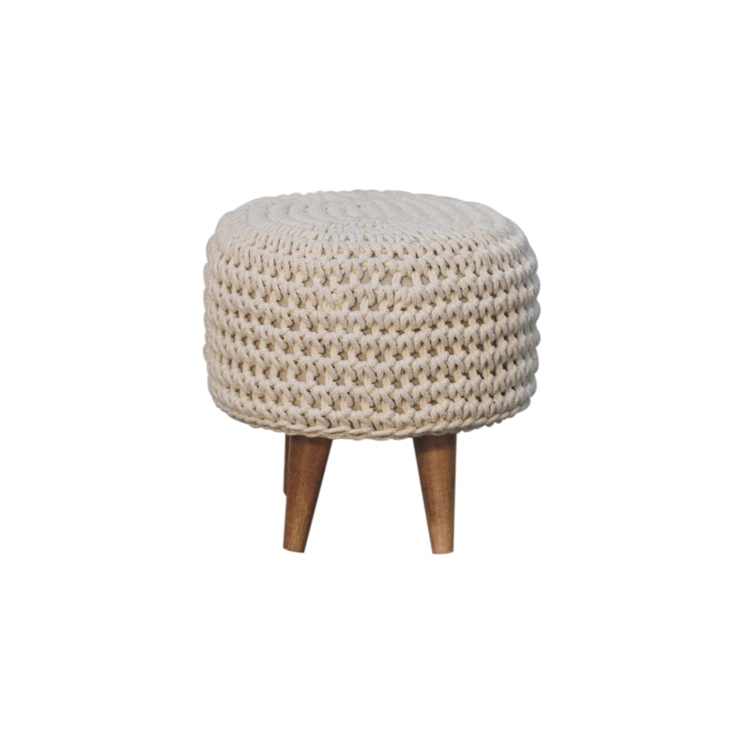 White Oblong Footstool