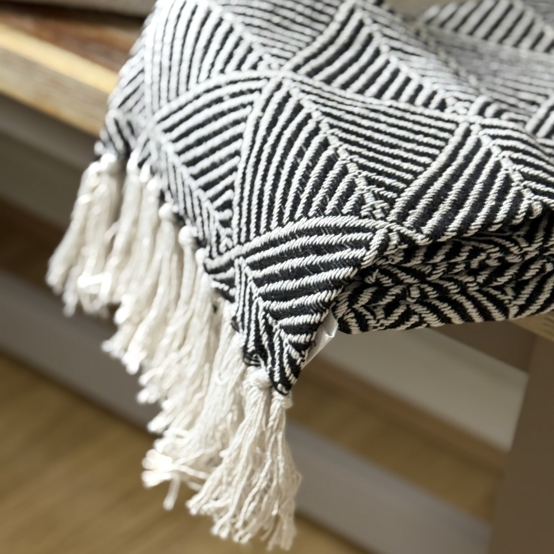 Black Zahra Throw Blanket