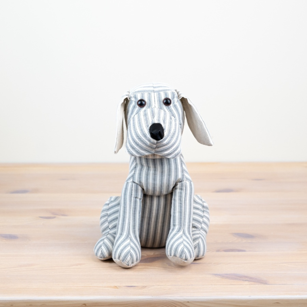 Grey Stripe Dog Doorstop