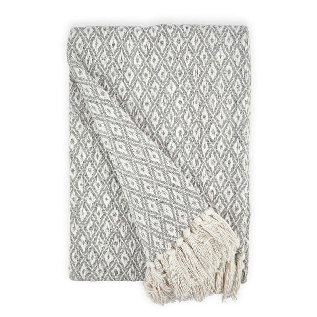 Stockholm Cotton Throw in Silver