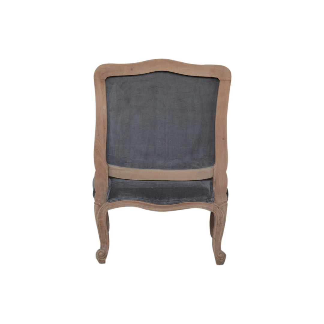 Grey Velvet French Style Chair