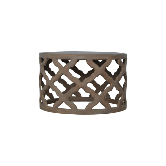 Grey Wash Large Cut-out Stool