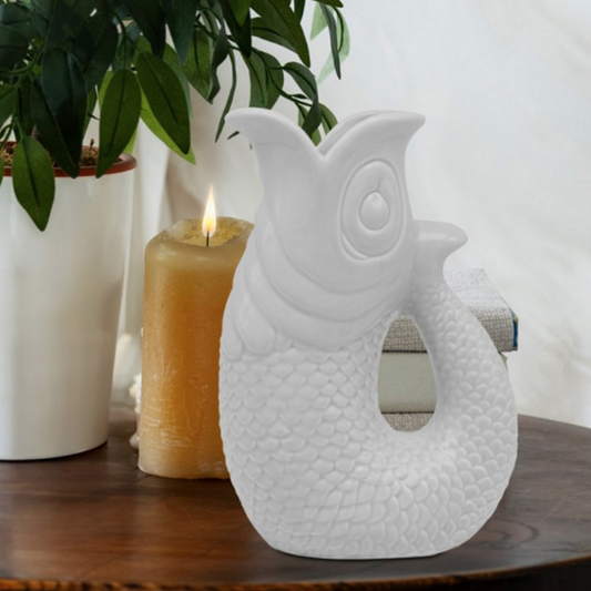 Grey Fish Jug Vase (20cm)