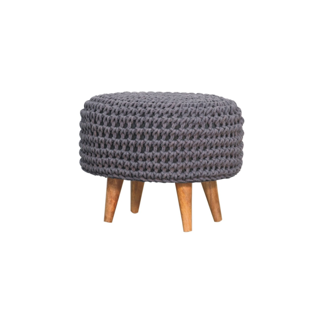 Grey Oblong Footstool