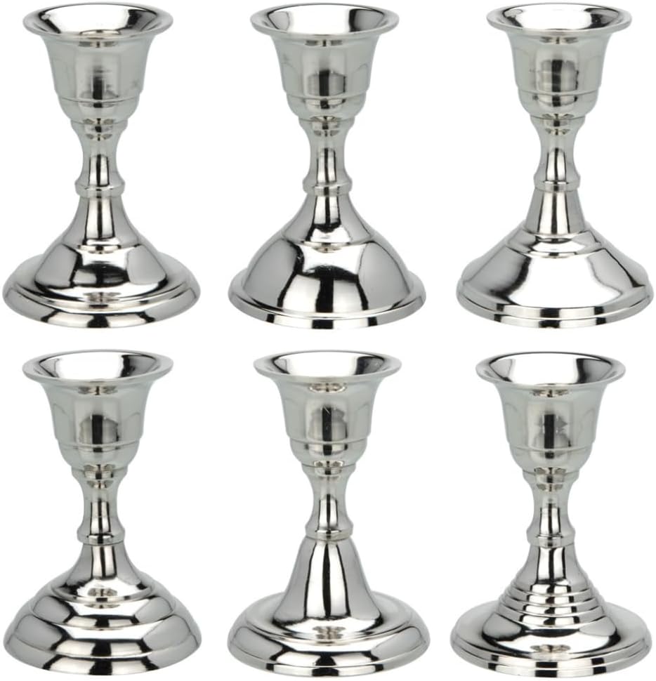 Shiny Silver Candle Holder
