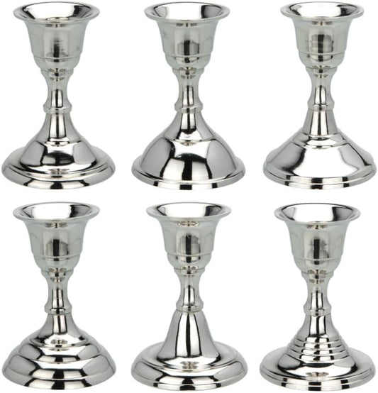 Shiny Silver Candle Holder