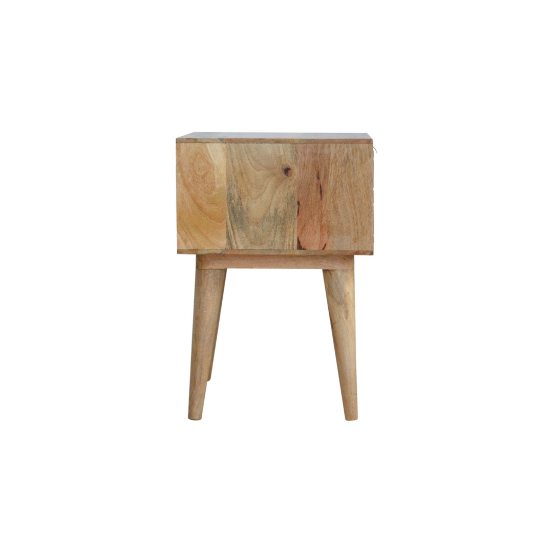 Sleek White Carved Bedside