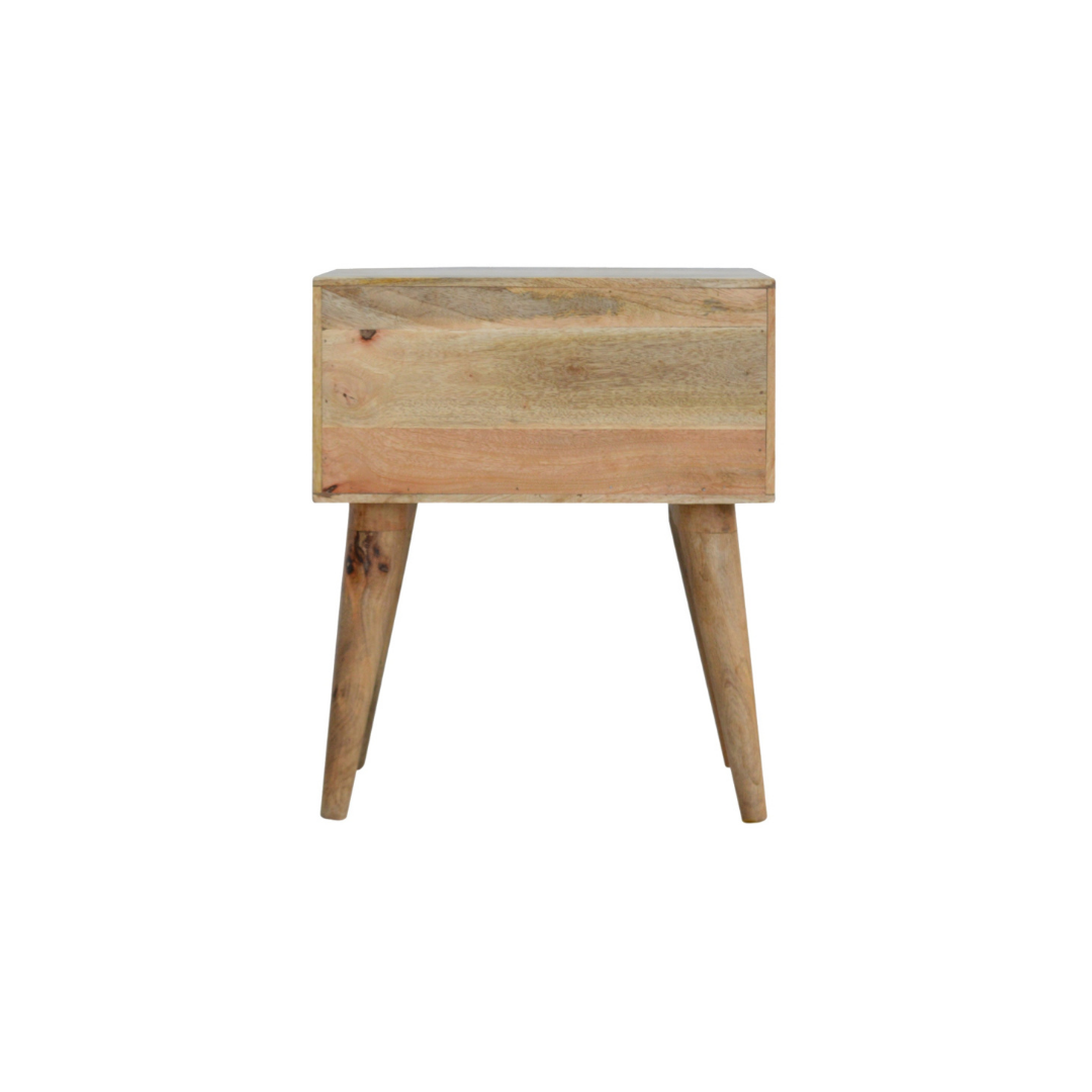 Sleek White Carved Bedside