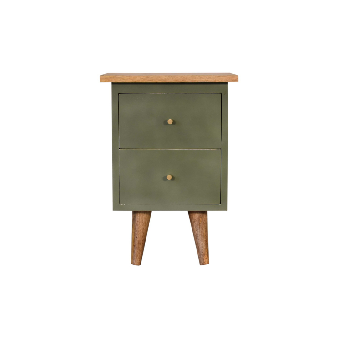 Olive Hand Painted Bedside