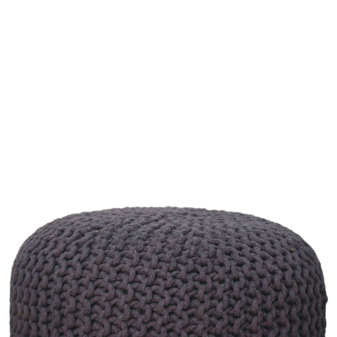 Grey Round Footstool