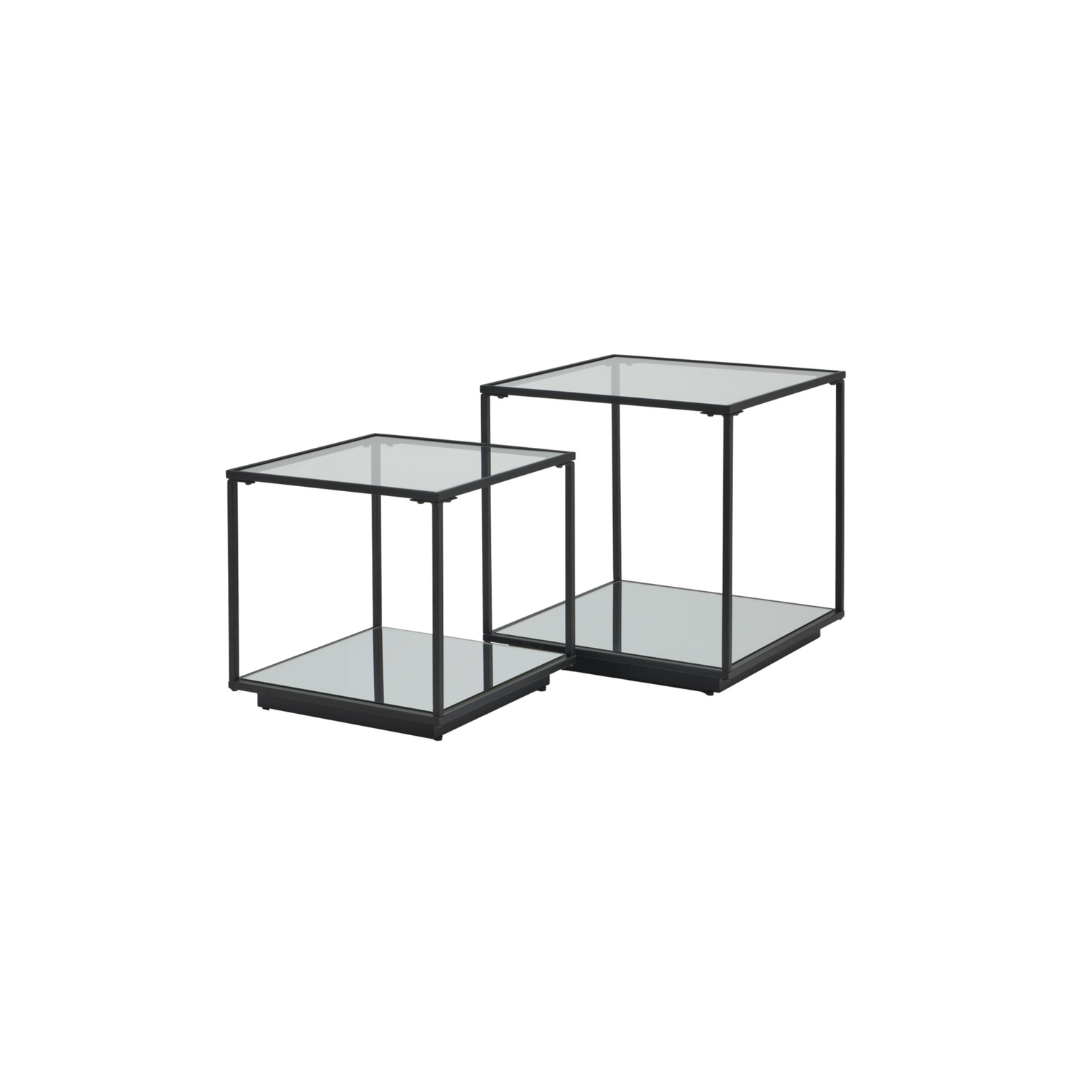 Lennox Black Framed Set Of 2 Side Tables