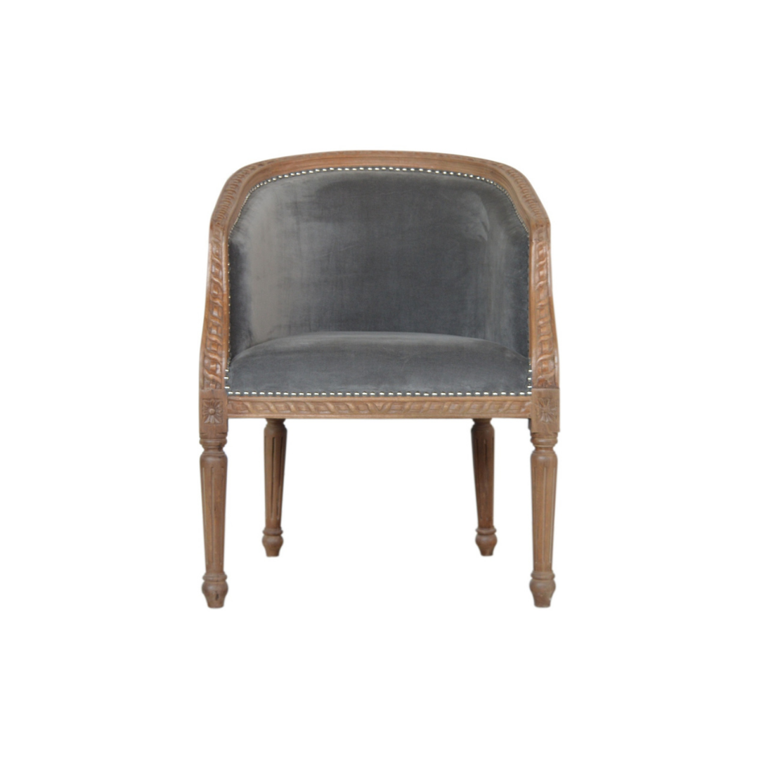 Grey Velvet Occasional Chair
