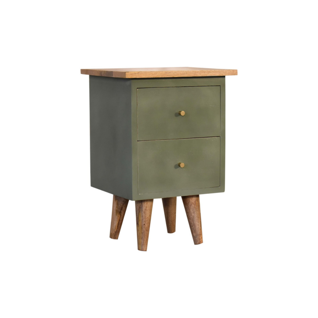 Olive Hand Painted Bedside