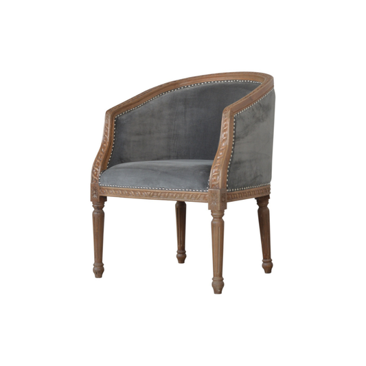 Grey Velvet Occasional Chair
