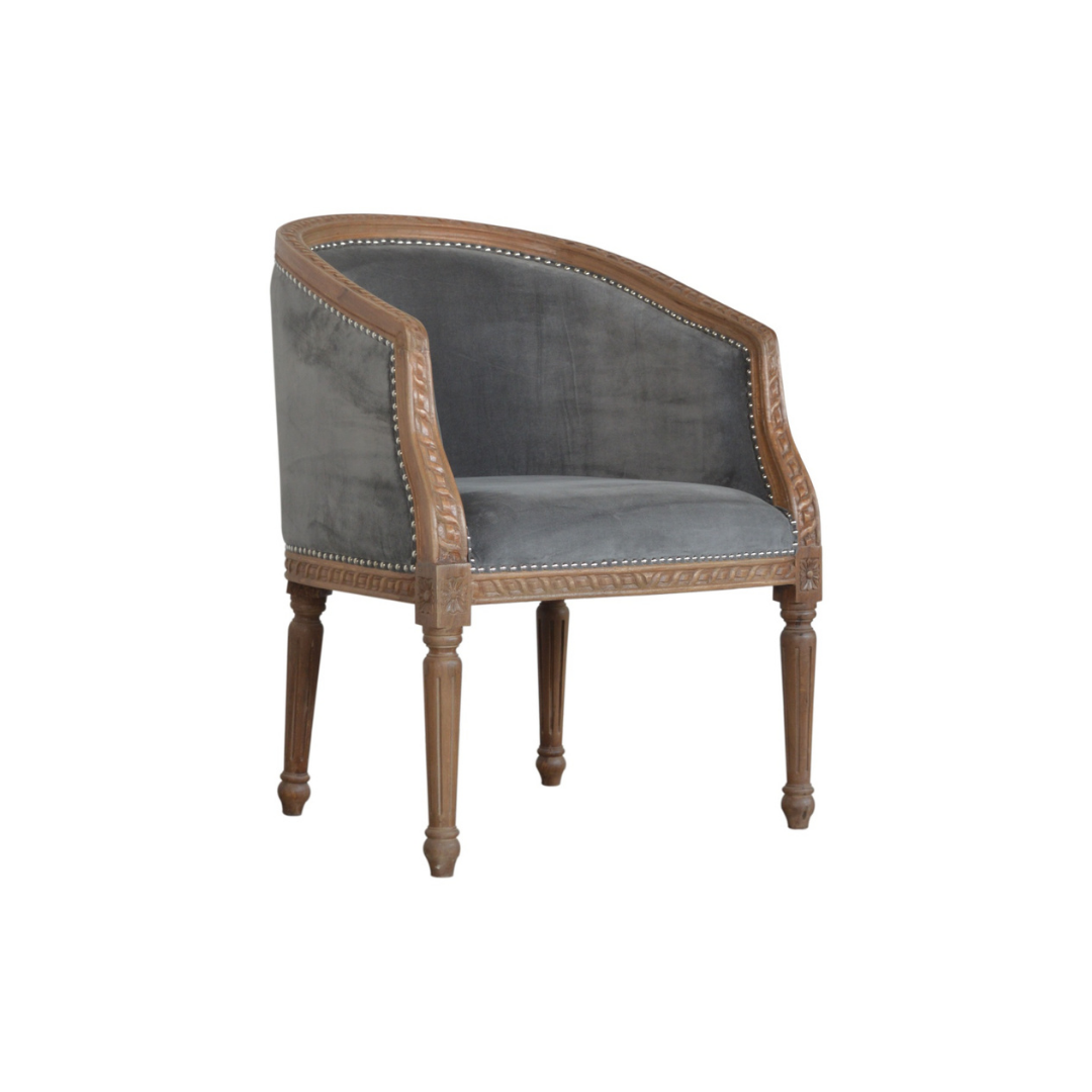 Grey Velvet Occasional Chair