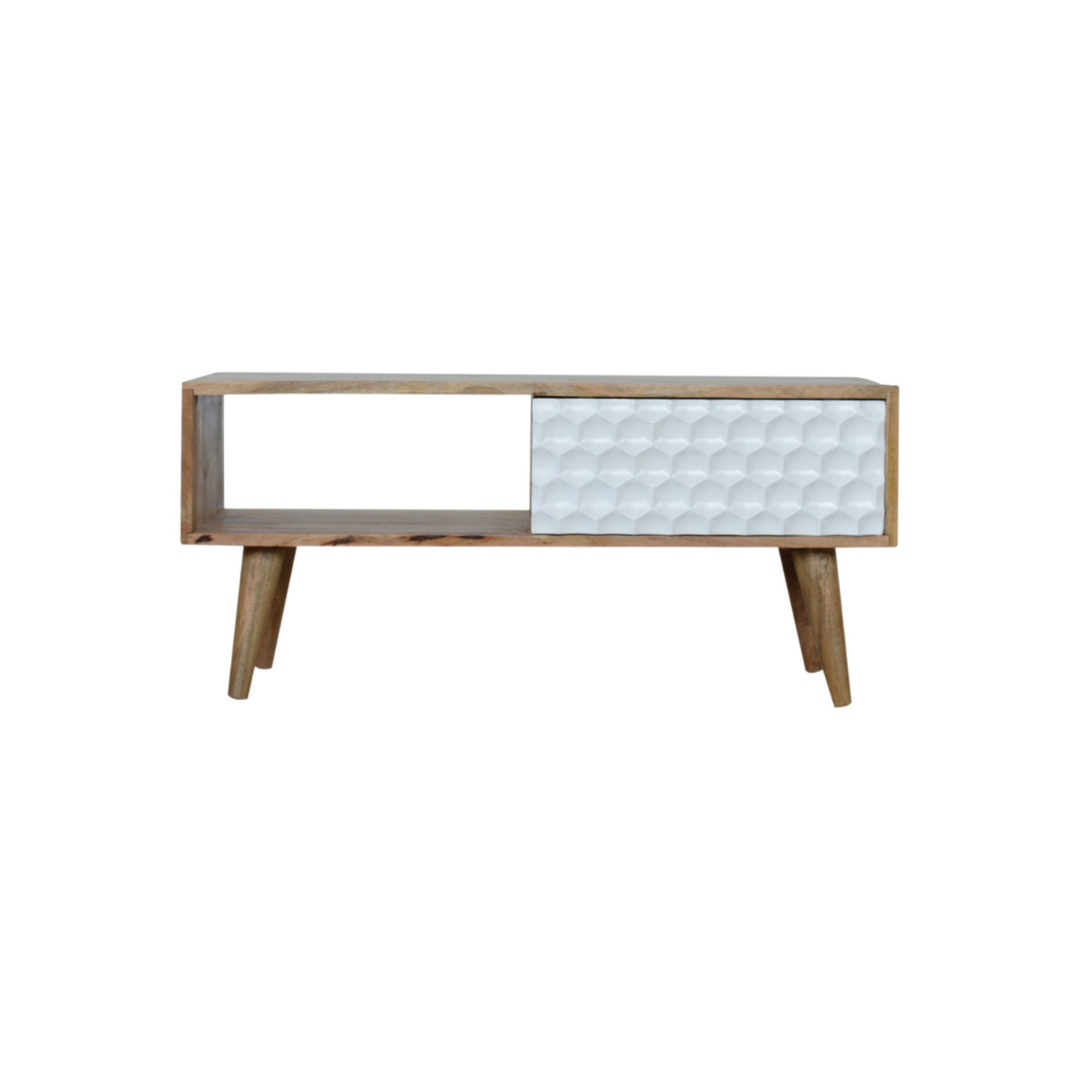 Honeycomb Carved Coffee Table