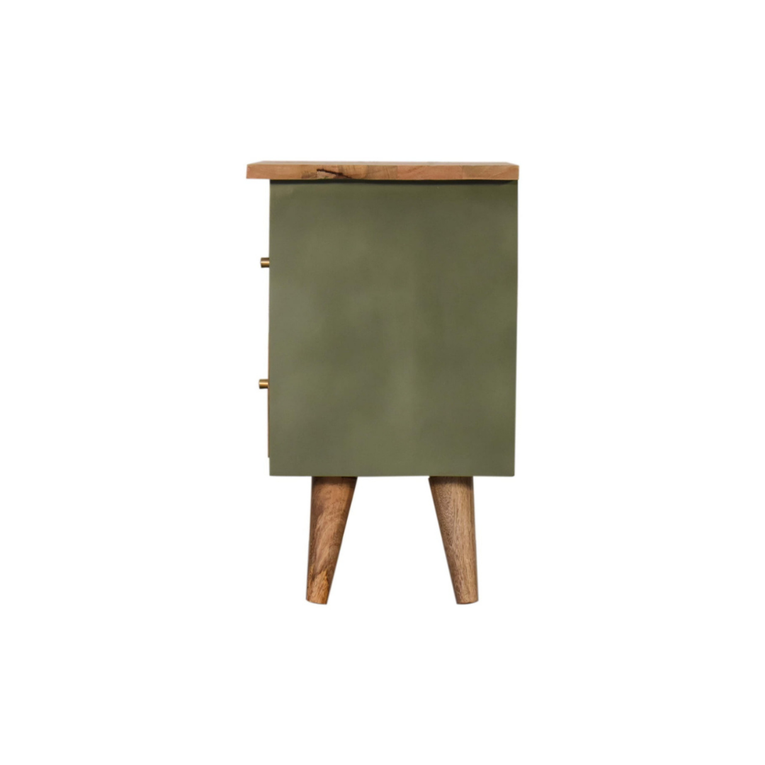 Olive Hand Painted Bedside