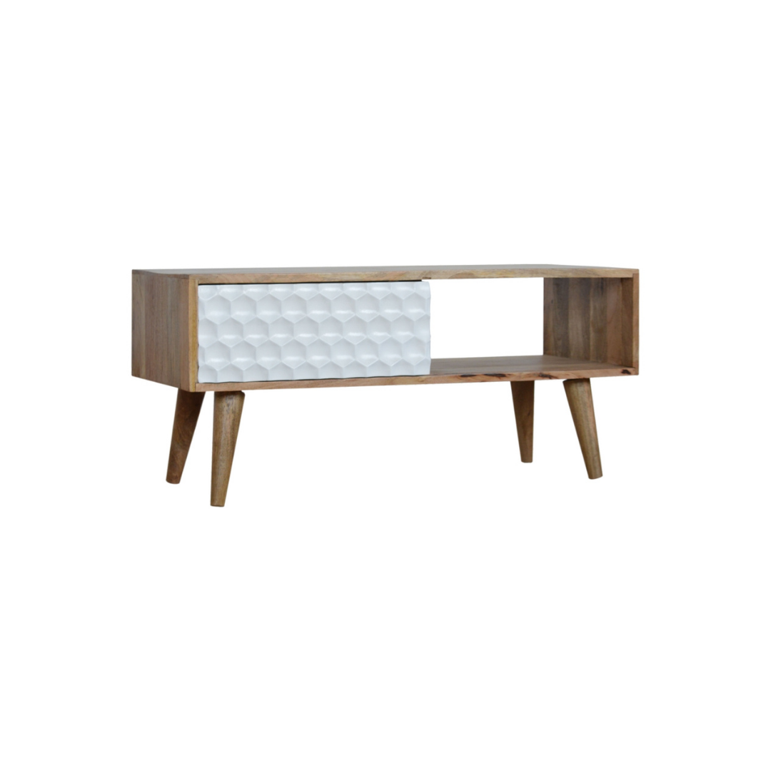 Honeycomb Carved Coffee Table