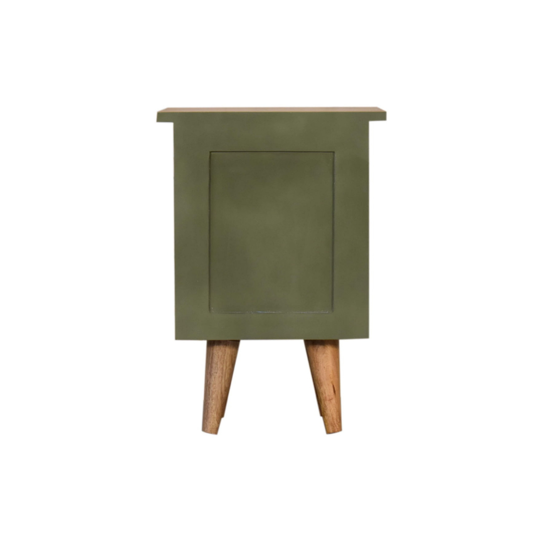 Olive Hand Painted Bedside