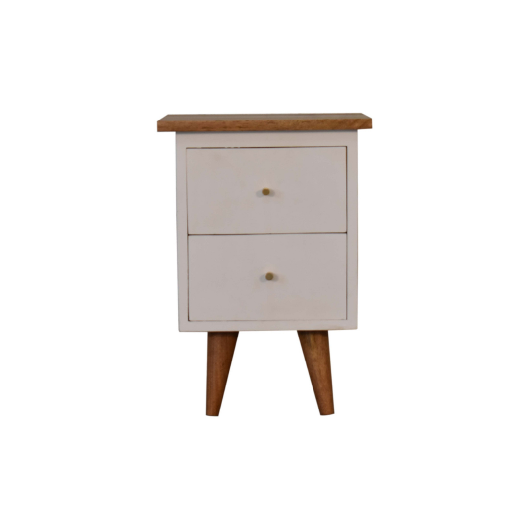 White Hand Painted Bedside
