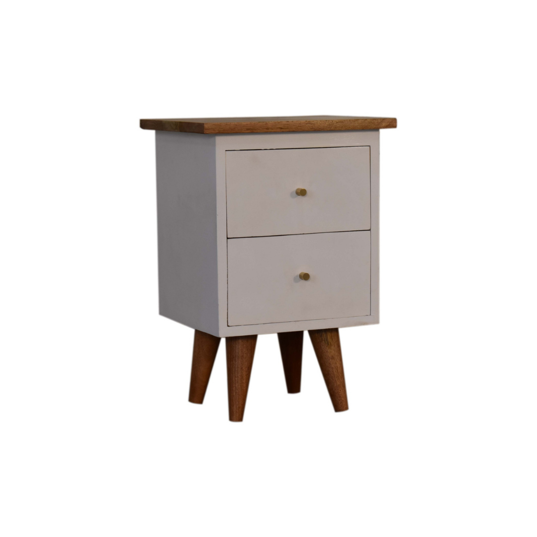 White Hand Painted Bedside