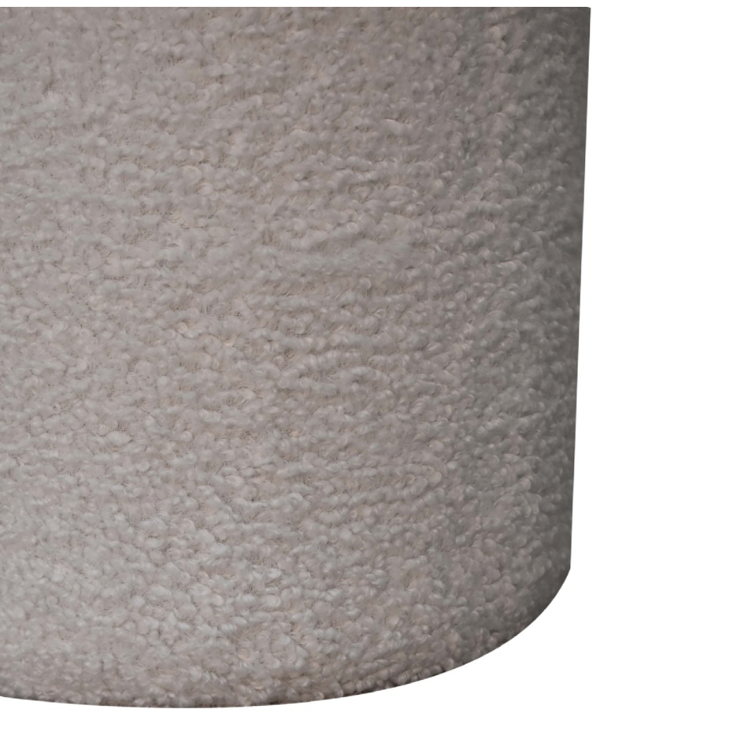 White Boucle Mushroom Footstool