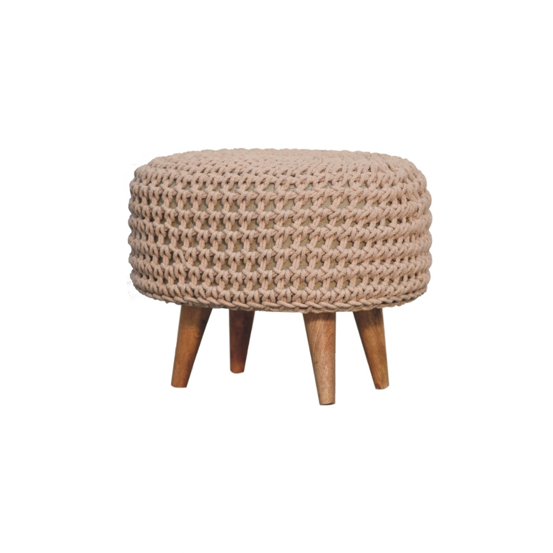Beige Oblong Footstool