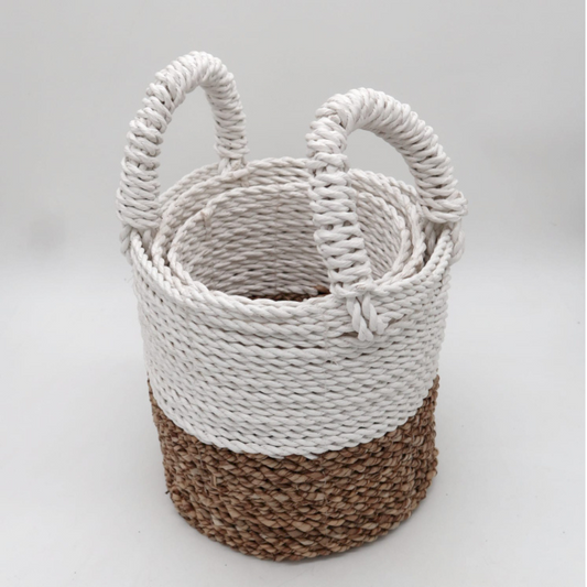 Seagrass Basket Set - Natural White