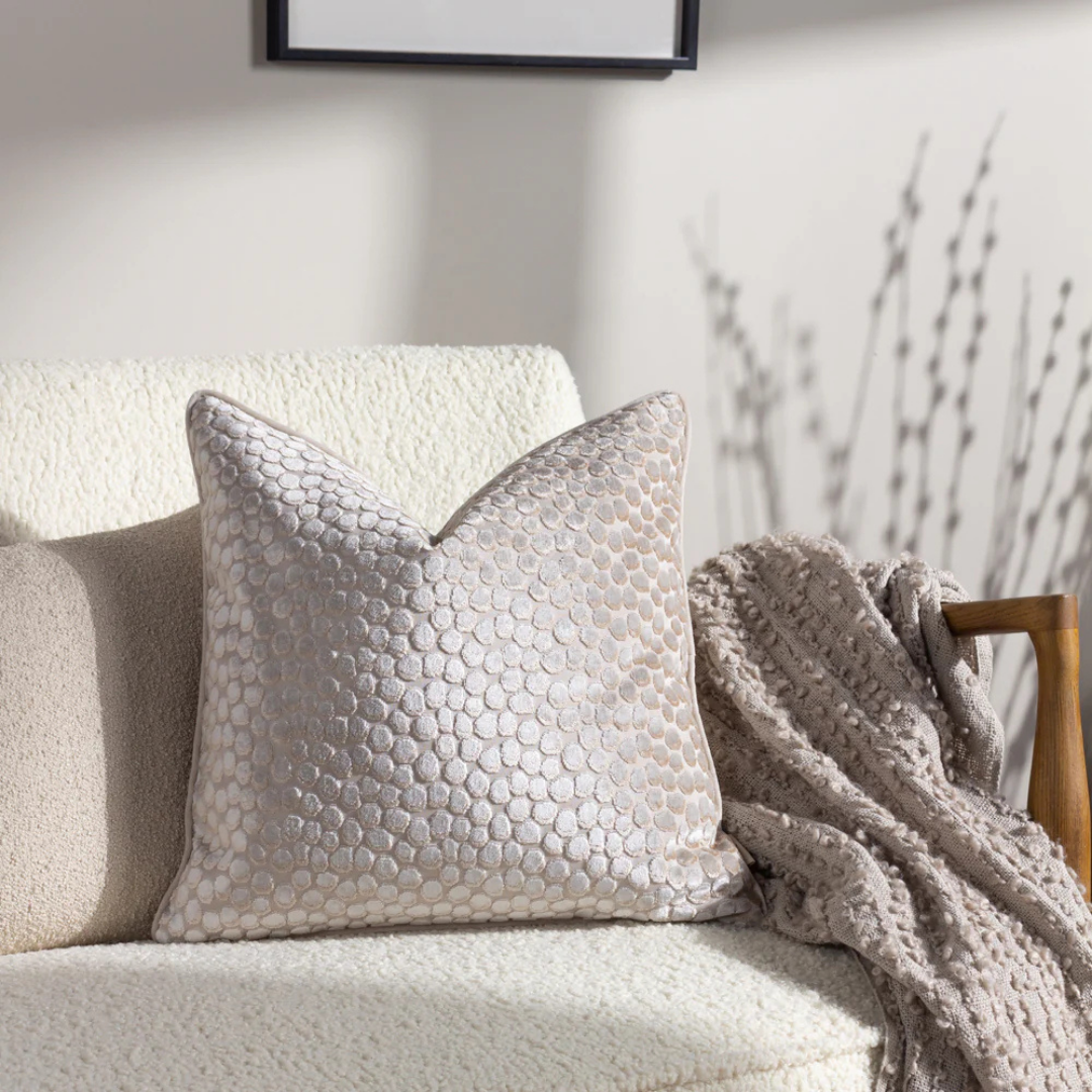 Moonbeam Velvet Piped Cushion Cover