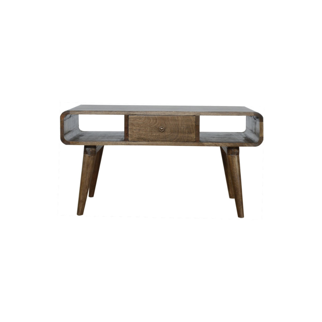 Curved Grey Washed Coffee Table