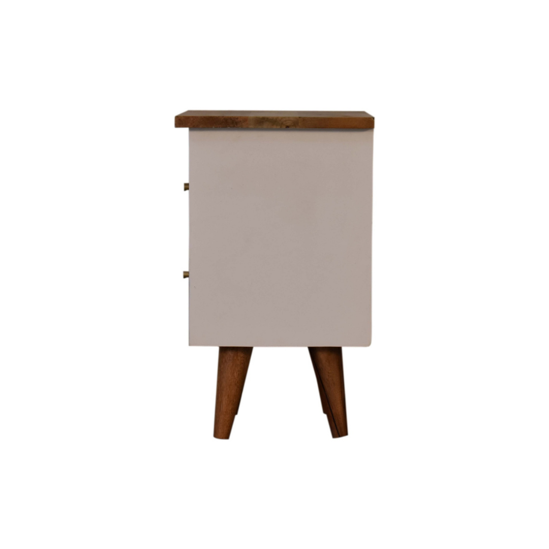 White Hand Painted Bedside