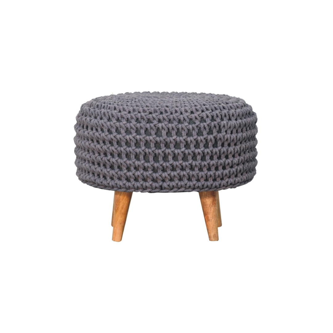 Grey Oblong Footstool