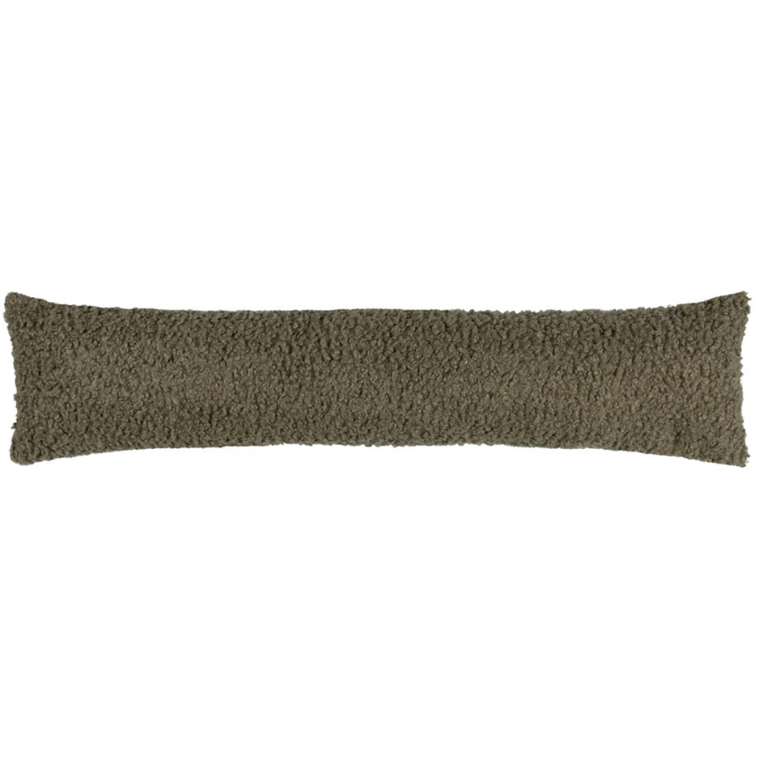 Khaki Textured Boucle Draught Excluder