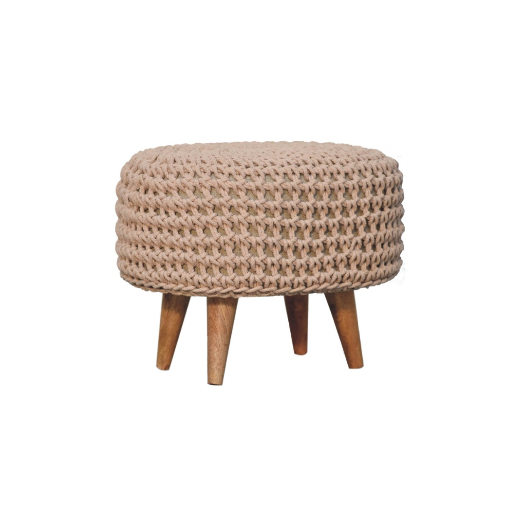 Beige Oblong Footstool