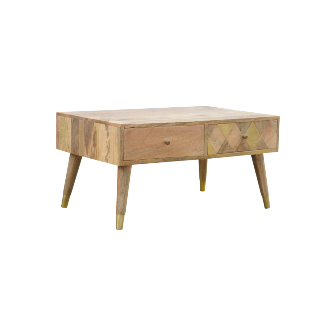 Oak-ish Gold Inlay Coffee Table