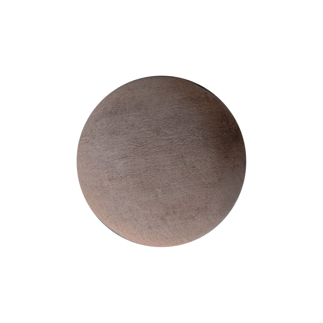 Mocha Faux Fur Mushroom Footstool