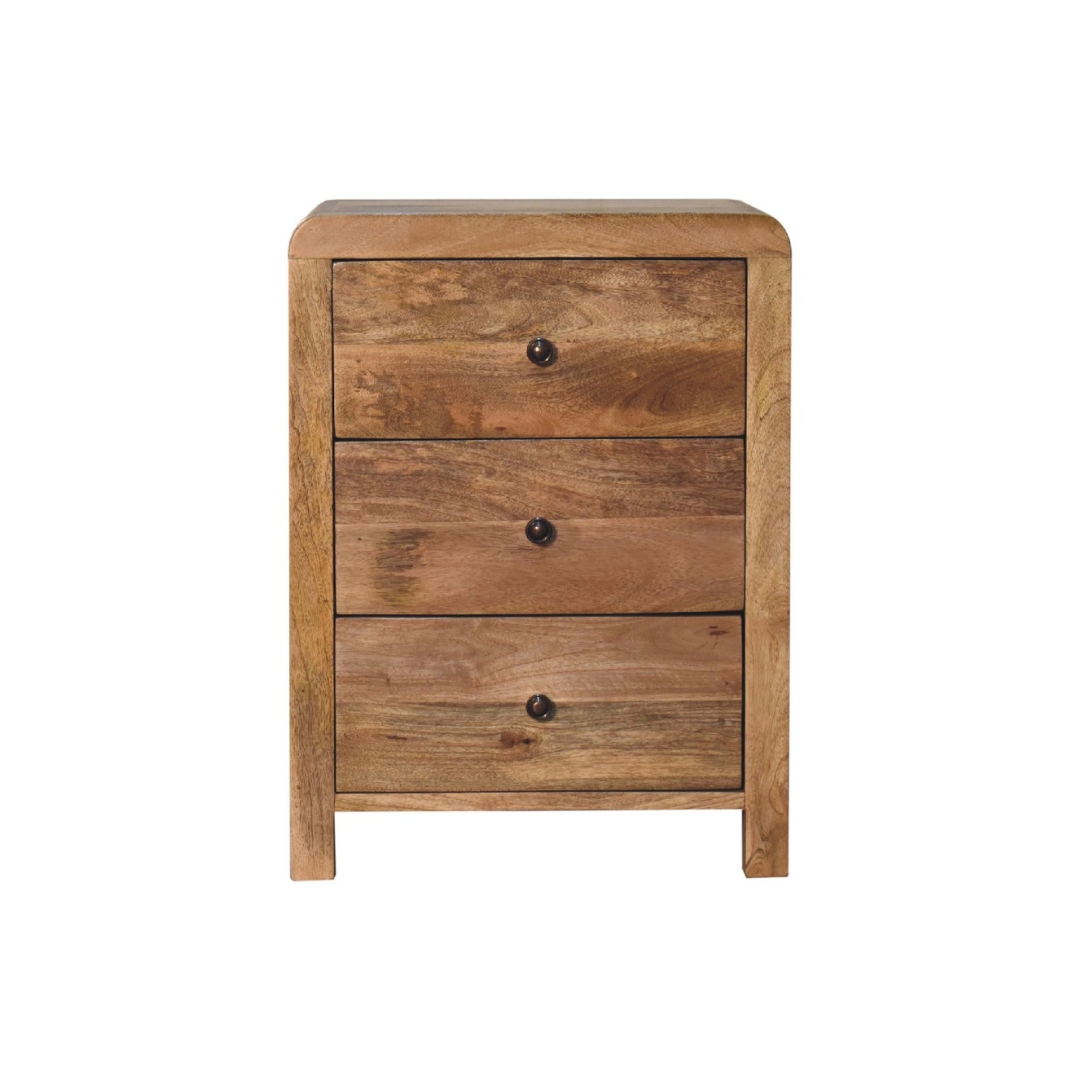 Aspen Oak Style 3 Drawer Bedside Table