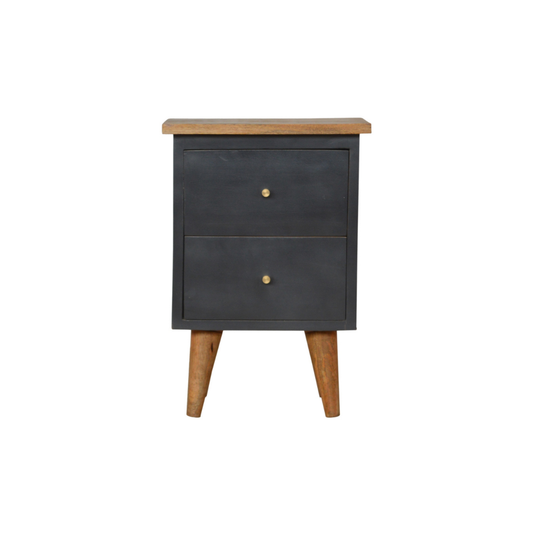 Charcoal Black Hand Painted Bedside
