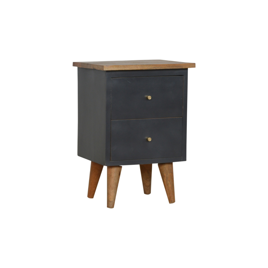 Charcoal Black Hand Painted Bedside