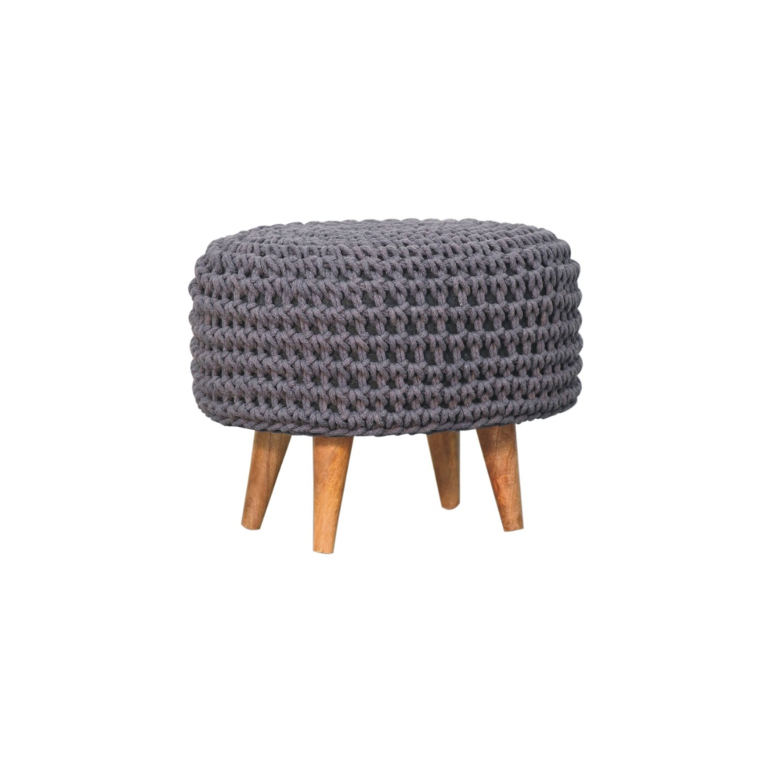 Grey Oblong Footstool