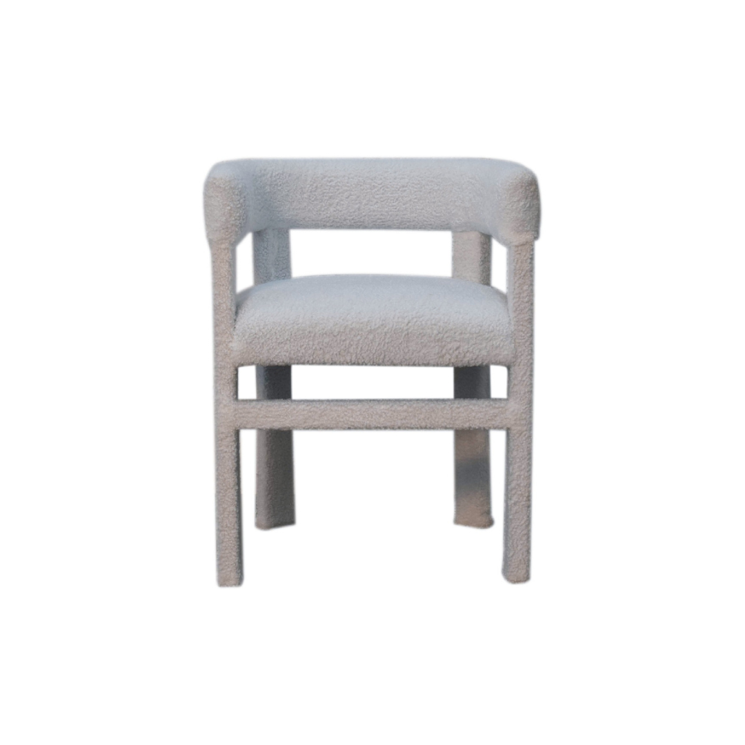 White Boucle Occasional Chair