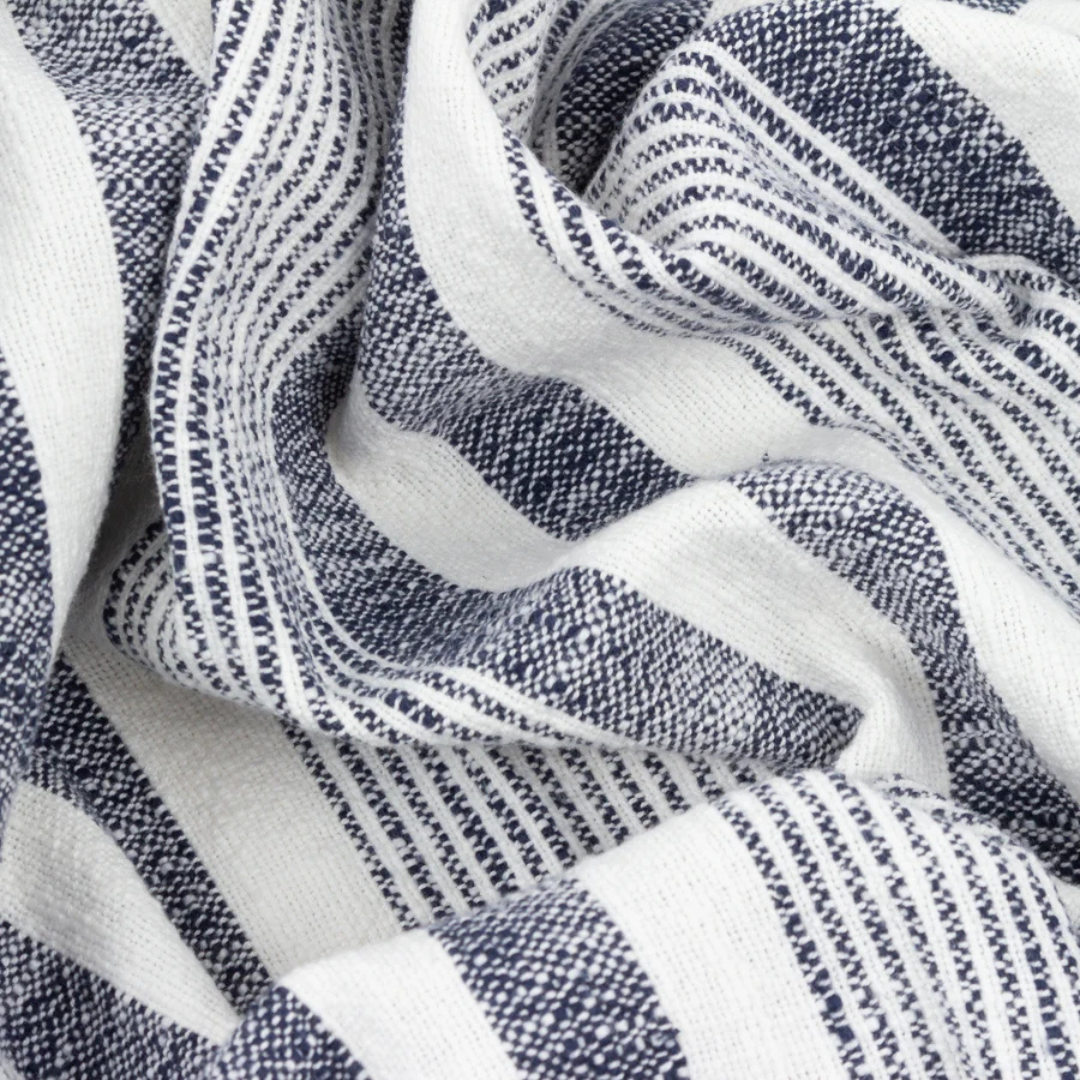 Natural/Navy Stripe Fringed Throw