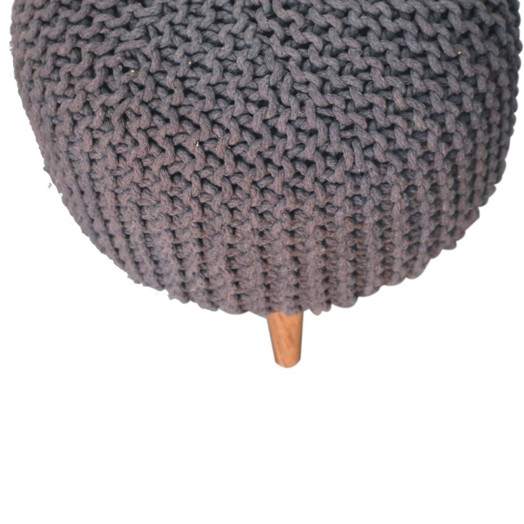 Grey Round Footstool