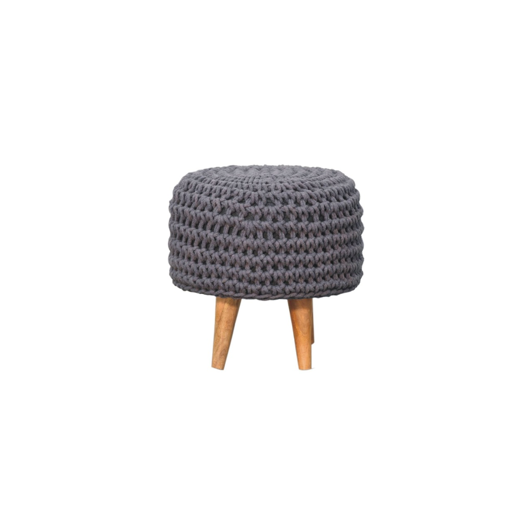 Grey Oblong Footstool